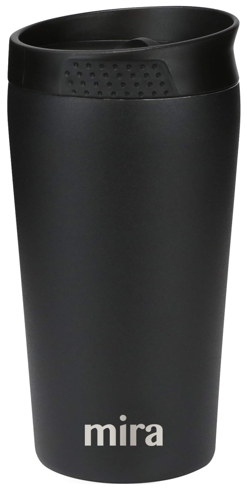 MIRA 12 oz Stainless Steel Insulated Coffee Travel Mug for Coffee, Tea - Press Lid Tumbler - Vacuum Insulated Coffee Thermos Cup Keeps Hot or Cold - Black