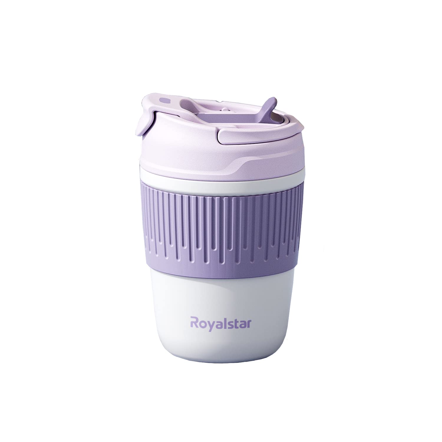 MIUGO Coffee Mug Travel Tumbler with Lid and Straw Reusable Thermos 15oz Vacuum Insulated Stainless Steel Cup 450ml Two Ways to Drink