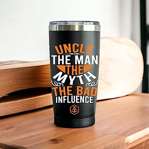 Biddlebee Uncle Gifts Funny Uncle Travel Coffee Mug Tumbler w/Slider Lid | Best Uncle Gifts | Uncle Birthday Gifts | Gift Ideas for Fathers Day, Birthday, or Christmas from Niece or Nephew