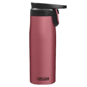 camelbak forge flow coffee & travel mug, insulated stainless steel - non-slip silicon base - easy one-handed operation - 20oz, terracotta rose