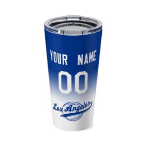 custom baseball tumblers personalized insulated coffee mug travel stainless steel cup add any name number with lid 16 oz gifts for men women fans