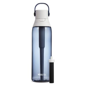 Brita Insulated Filtered Water Bottle with Straw, Reusable, BPA Free Plastic, Night Sky, 26 Ounce & Insulated Filtered Water Bottle with Straw, Reusable, BPA Free Plastic, Sea Glass, 26 Ounce