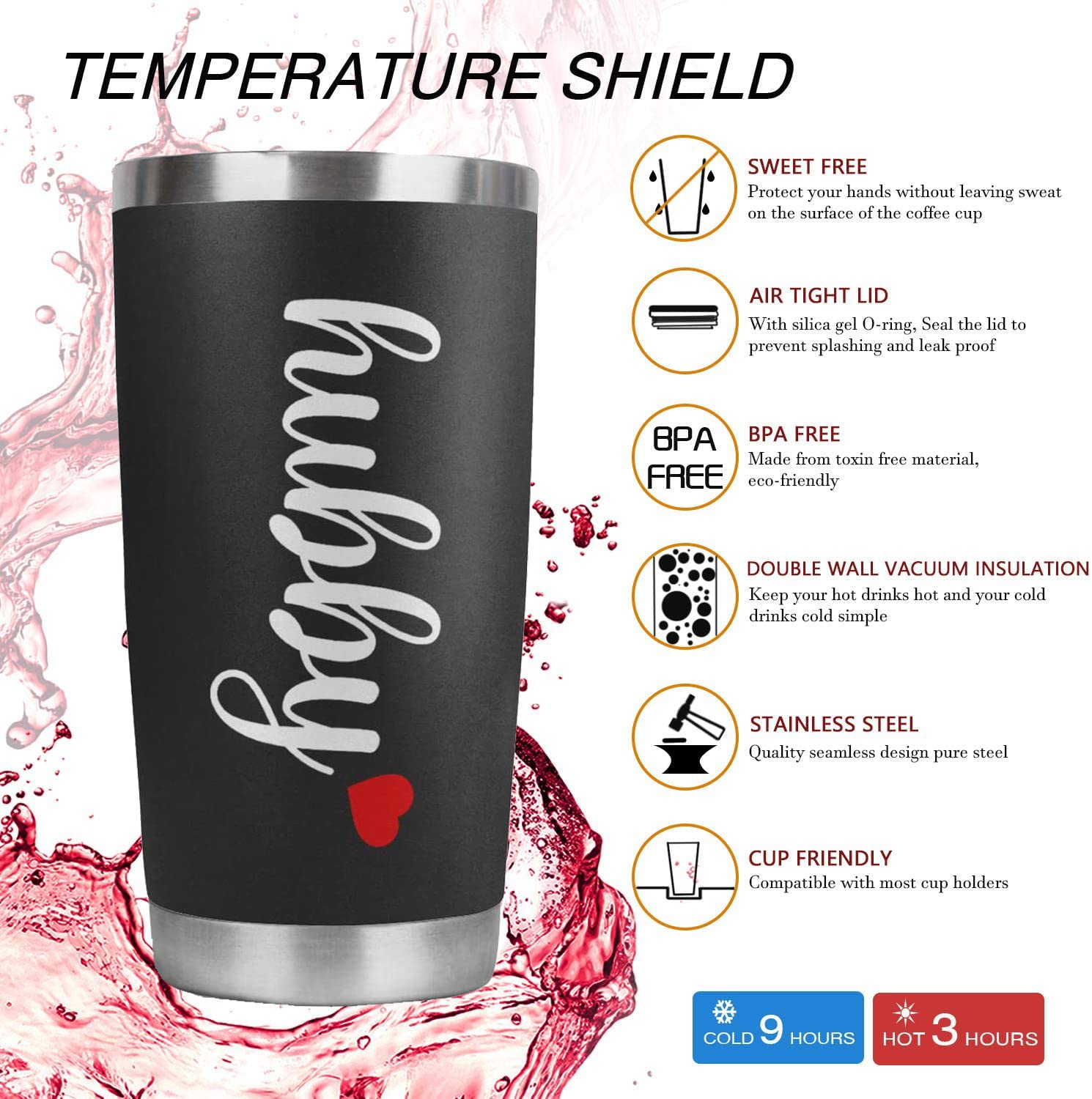 Znutrce Gifts For Husband- Men Gifts,Husband Gifts from Wife,Couple Gifts For Husband,Anniversary for Husband, Him,To My Husband Birthday Gifts from Wife for father's day,Tumbler 20 oz.