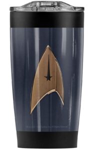 logovision star trek command uniform stainless steel tumbler 20 oz coffee travel mug/cup, vacuum insulated & double wall with leakproof sliding lid | great for hot drinks and cold beverages