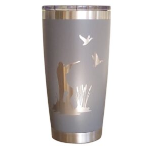 Duck Hunting 20oz Coffee Mug (Gray), Duck Hunting Accessories, Insulated Stainless Steel Travel Coffee Tumbler,