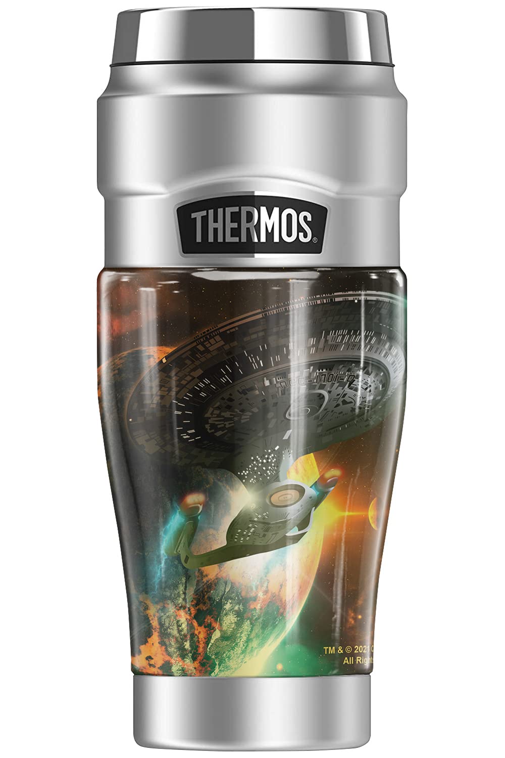 THERMOS Star Trek Next Generation Enterprise STAINLESS KING Stainless Steel Travel Tumbler, Vacuum insulated & Double Wall, 16oz