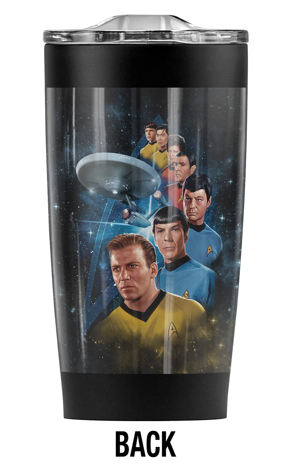 LOGOVISION Star Trek Among The Stars Stainless Steel Tumbler 20 oz Coffee Travel Mug/Cup, Vacuum Insulated & Double Wall with Leakproof Sliding Lid | Great for Hot Drinks and Cold Beverages