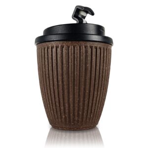 thvaule coffee grounds recycled plastic travel coffee mugs with lids reusable coffee cups with lids leak proof to go coffee mug for home office cup holder, mug gift for men women (coffee,10oz)