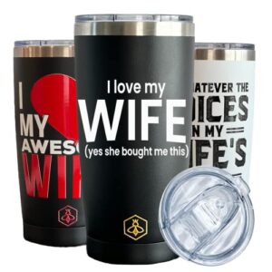 biddlebee husband birthday gift funny husband gifts travel coffee mug tumbler w/slider lid | gift for anniversary | husband gifts from wife | gifts for husband | gift for him