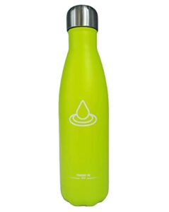 frenchy eu sports water bottle - 17 oz stainless steel, vacuum insulated, wide mouth, leak proof, reusable, ecologique. (sunny)