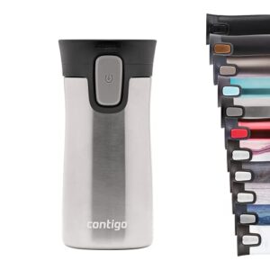 contigo unisex's pinnacle autoseal thermobecher, edelstahl-reisebecher, isolierbecher, auslaufsicher, kaffeebecher to go, travel mug mit easy-clean-deckel, bpa-frei, 300 ml, stainless steel