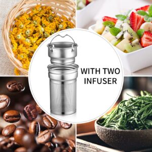 ZDZDZ Glass Infuser Water Bottle 33oz Large Tea Tumbler Glass with Neoprene Sleeve and Handle for Travel, Wide Mouth Glass Drinking Bottle