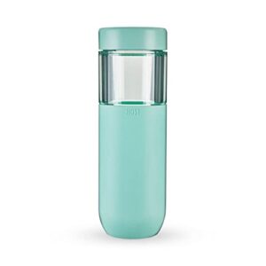 HOST Freeze Double Walled Insulated Water Bottle Freezer Tumbler with Active Cooling Gel Stainless Steel Lid and Silicone Grip, Set of 1 20 Oz Plastic Bottle, Mint