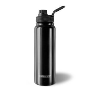 vacuum-insulated stainless-steel water bottle 27oz - cold and hot drinks sport water bottle with a handle and a leakproof spout screw lid, sweat-proof modern flask with wide mouth