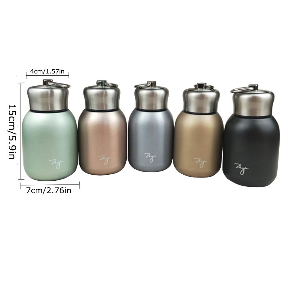 10.15oz/300ML Mini Thermal Mug Leak Proof Vacuum Flasks Travel Thermos Stainless Steel Drink Water Bottle Thermos Cups for Indoor and Outdoor (Green)