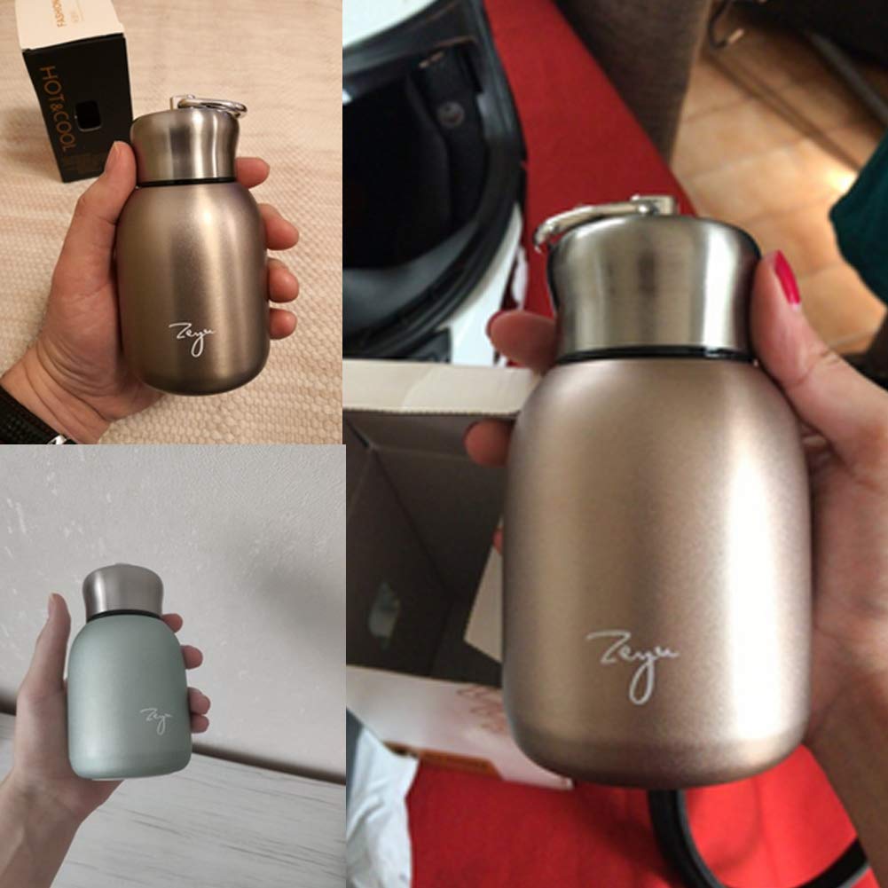 10.15oz/300ML Mini Thermal Mug Leak Proof Vacuum Flasks Travel Thermos Stainless Steel Drink Water Bottle Thermos Cups for Indoor and Outdoor (Green)