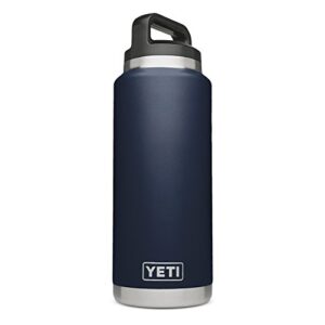 yeti rambler 36 oz vacuum insulated stainless steel bottle with triplehaul cap, navy
