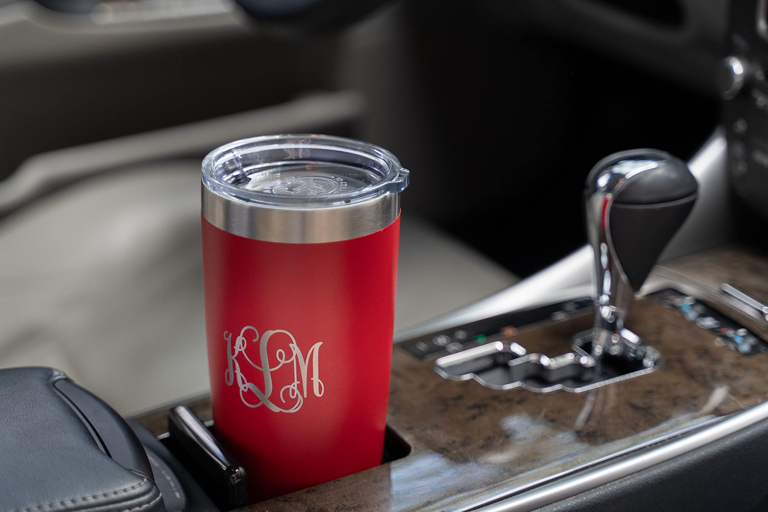 Monogram Tumbler Cup 20oz Insulated Custom Engraved (Light Blue)