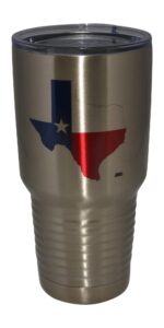 rogue river tactical large texas flag 30oz.stainless steel travel tumbler mug cup w/lid vacuum insulated hot or cold