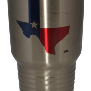 Rogue River Tactical Large Texas Flag 30oz.Stainless Steel Travel Tumbler Mug Cup w/Lid Vacuum Insulated Hot or Cold