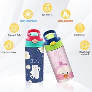 ZREGGUR Mixed Color 30pack 12oz Kids Sippy Cup Sublimation Stainless Steel Thermos Kids Water Bottle For School Toddler Cups Spill Proof With Straws and Lids