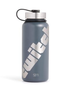 twitch 32oz dual lid water bottle - charcoal