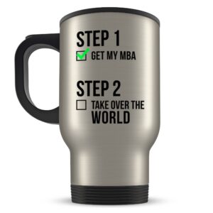 MBA Graduation Travel Mug Gifts - MBA Graduates - Master or Business Administration Coffee Cup for Men and Women School Students Class of 2018 - Funny Grad Degree Congratulations