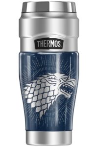 thermos game of thrones stark sigil stainless king stainless steel travel tumbler, vacuum insulated & double wall, 16oz