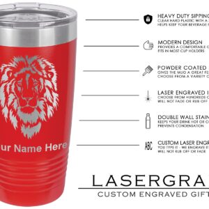 LaserGram 20oz Vacuum Insulated Tumbler Mug, Santa Muerte, Personalized Engraving Included (Red)