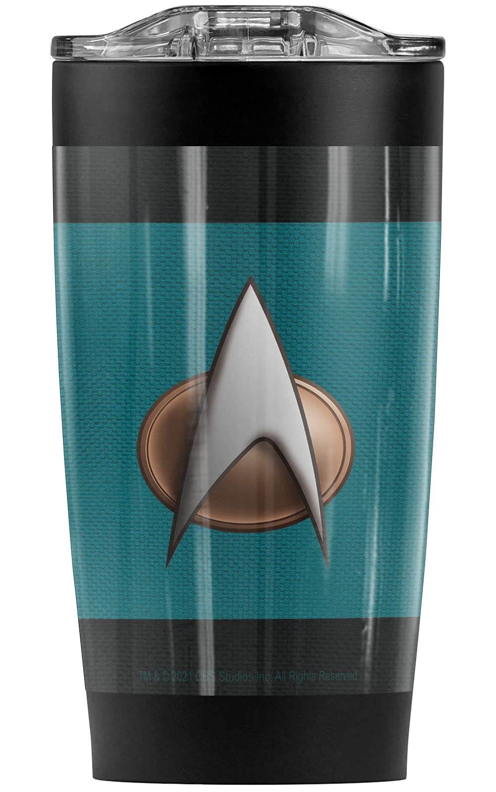 LOGOVISION Star Trek TNG Science Uniform Stainless Steel Tumbler 20 oz Coffee Travel Mug/Cup, Vacuum Insulated & Double Wall with Leakproof Sliding Lid | Great for Hot Drinks and Cold Beverages