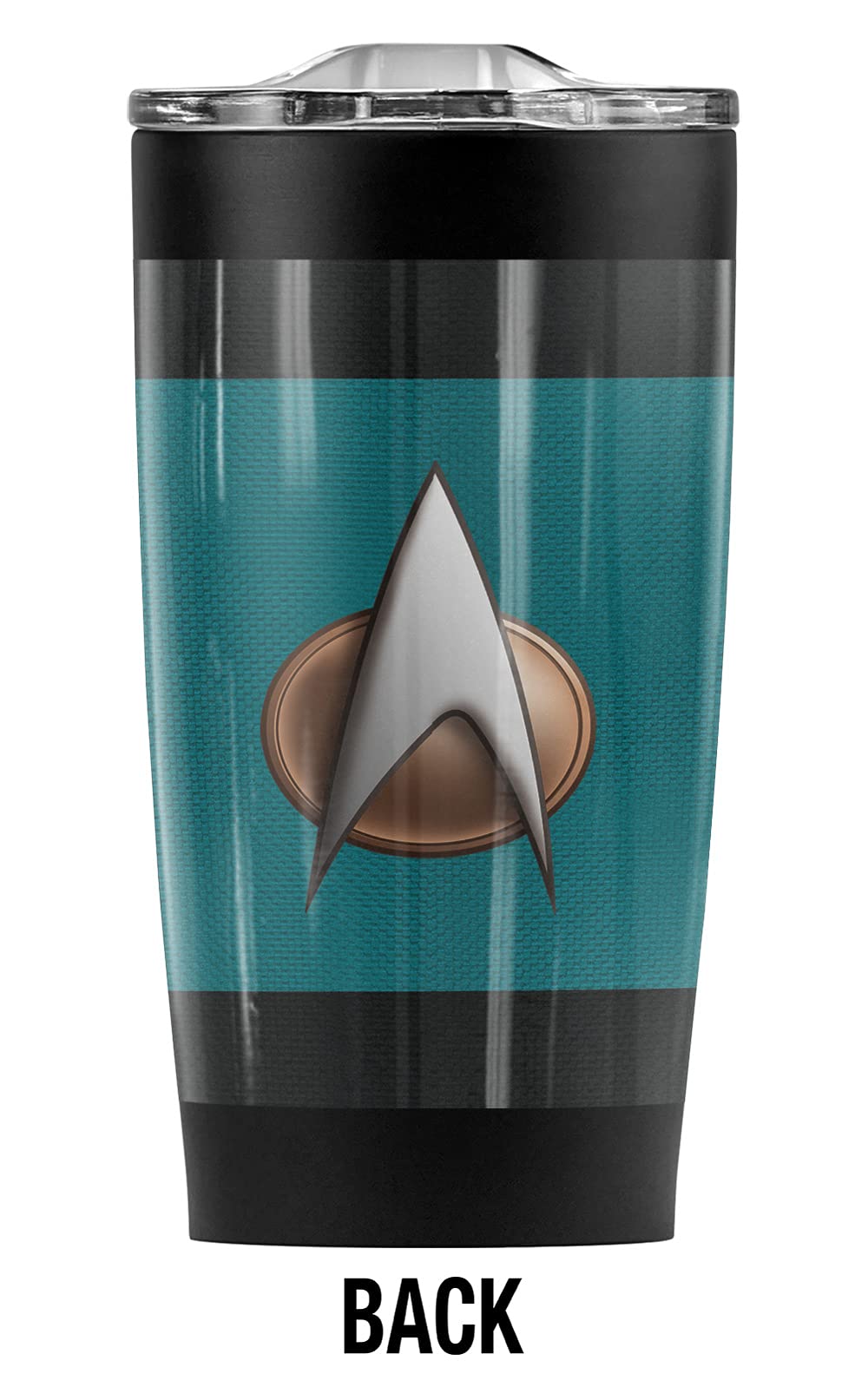 LOGOVISION Star Trek TNG Science Uniform Stainless Steel Tumbler 20 oz Coffee Travel Mug/Cup, Vacuum Insulated & Double Wall with Leakproof Sliding Lid | Great for Hot Drinks and Cold Beverages