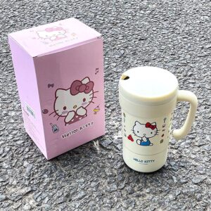 Everyday Delights Hello Kitty Stainless Steel Insulated Cup with Lid, Straw & Stir Stick, 580ml (White)