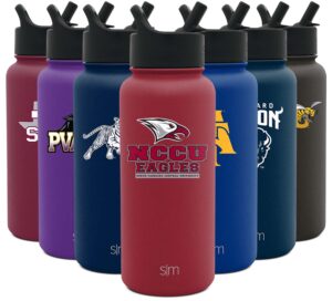 simple modern officially licensed collegiate north carolina central eagles water bottle with straw lid | vacuum insulated stainless steel 32oz thermos | summit collection