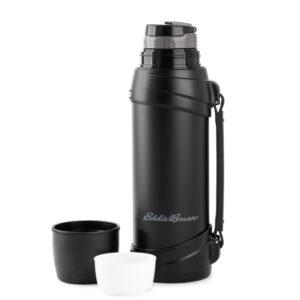 EDDIE BAUER Everest Stainless Steel Water Bottle for Men & Women - Double Wall Vacuum Insulated Water Jug 84oz BPA Free Water Flask with Handle - Everyday Water Drinking Use Hiking Camping - Black