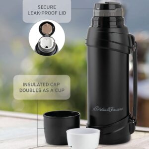 EDDIE BAUER Everest Stainless Steel Water Bottle for Men & Women - Double Wall Vacuum Insulated Water Jug 84oz BPA Free Water Flask with Handle - Everyday Water Drinking Use Hiking Camping - Black