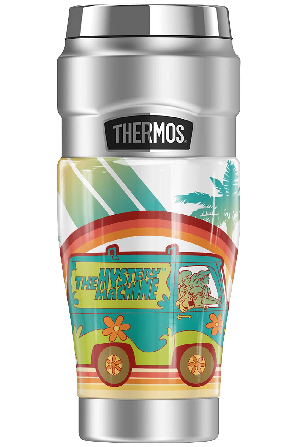 THERMOS Scooby-Doo The Mystery Machine Rainbow STAINLESS KING Stainless Steel Travel Tumbler, Vacuum insulated & Double Wall, 16oz