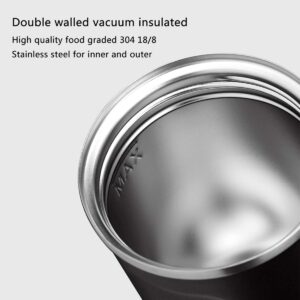 Coffee Travel Mug Stainless Steel Insulated Coffee Cup Double Wall Vacuum Insulation Coffee Tumbler with Leakproof Screw Lid Reusable Thermal Cup for Hot / Iced Beverage -510ml/17oz, Black