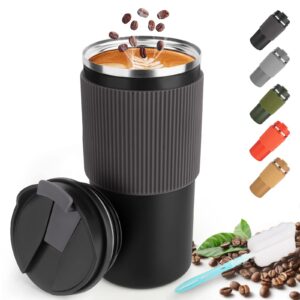 rngodo travel coffee mug - 450ml / 15oz stainless steel insulated coffee tumbler with leakproof lid,double walled insulated vacuum coffee mug,car coffee mug to go for coffee,hot cold water travel mug