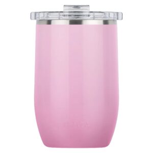 orca vino 12 oz. insulated wine tumbler, stainless steel drink mug keeps beverages cold - dusty rose