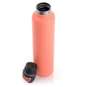 RTIC 26 oz Vacuum Insulated Water Bottle, Stainless Steel Metal, Double Wall, BPA Free, for Hot and Cold Drinks, Coral