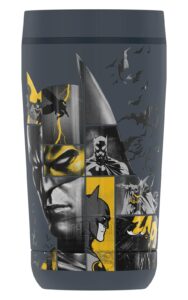 thermos batman 80 years bat panels, guardian collection stainless steel travel tumbler, vacuum insulated & double wall, 12oz