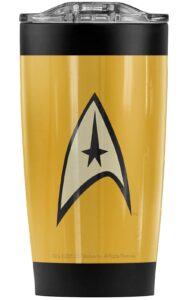 logovision star trek star trek command uniform stainless steel tumbler 20 oz coffee travel mug/cup, vacuum insulated & double wall with leakproof sliding lid | great for hot drinks and cold beverages