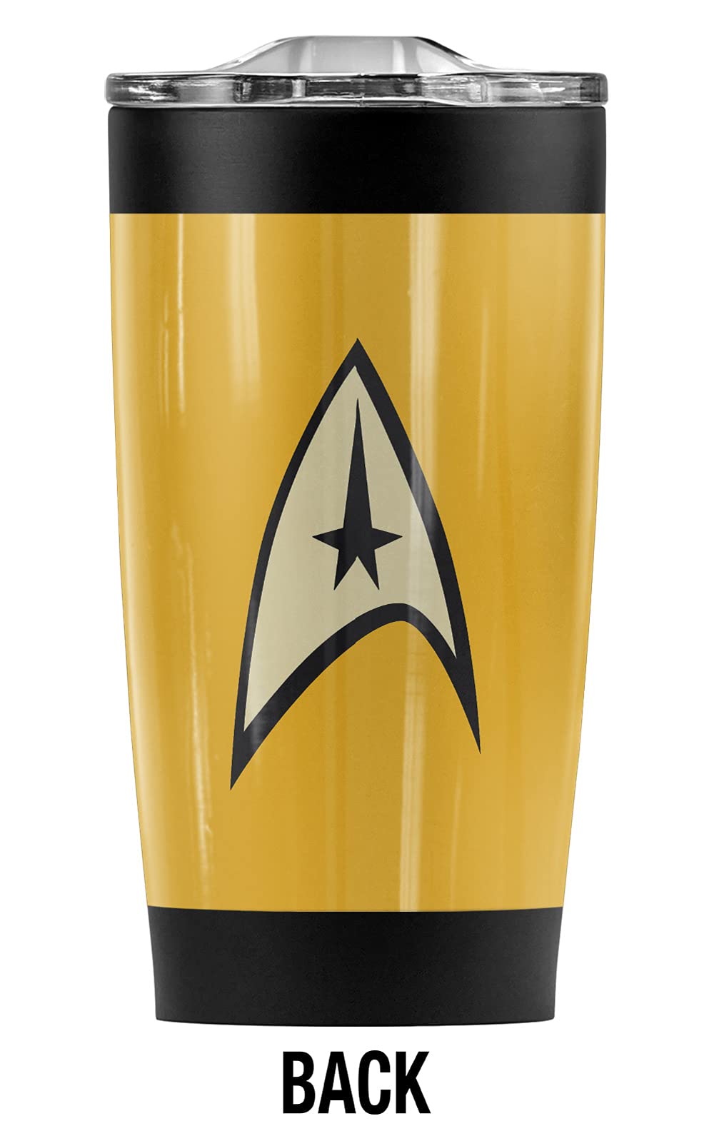 LOGOVISION Star Trek Star Trek Command Uniform Stainless Steel Tumbler 20 oz Coffee Travel Mug/Cup, Vacuum Insulated & Double Wall with Leakproof Sliding Lid | Great for Hot Drinks and Cold Beverages