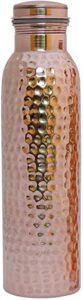 ancient impex hammered pure copper water bottle joint free with ayurvedic benefited 100% pure and leak proof bottle 33.84 us fl ounce capacity