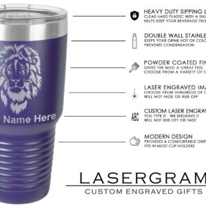 LaserGram 30oz Vacuum Insulated Tumbler Mug, Musical Notes, Personalized Engraving Included (Dark Purple)