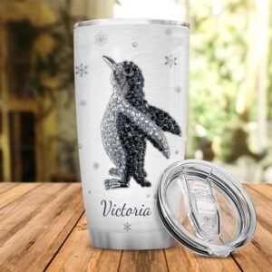 Wassmin Personalized Penguin Tumbler Cup With Lid 20oz 30oz Penguins Stainless Steel Double Wall Vacuum Insulated Tumblers Coffee Travel Mug Birthday Christmas Cups Gifts For Friends Women Girls