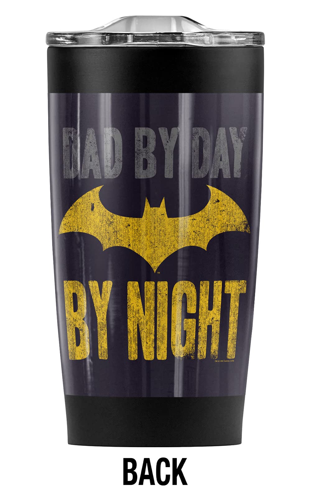 Logovision Batman Dad By Day Stainless Steel Tumbler 20 oz Coffee Travel Mug/Cup, Vacuum Insulated & Double Wall with Leakproof Sliding Lid | Great for Hot Drinks and Cold Beverages