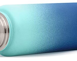 Simple Modern Summit Insulated Water Bottle with 3 Lids - Straw, Flip, Chug - 1 Liter Reusable Wide Mouth Stainless Steel Flask Thermos, 32oz (945ml), Ombre: Pacific Dream