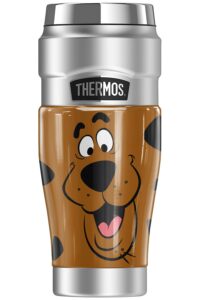 thermos scooby-doo face stainless king stainless steel travel tumbler, vacuum insulated & double wall, 16oz