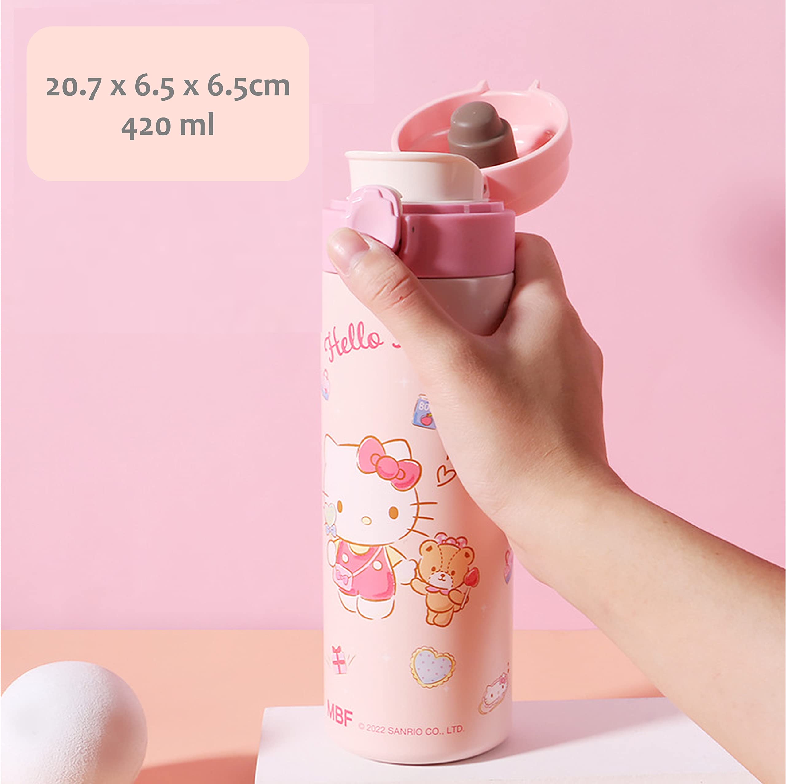 Hello Kitty Stainless Steel Insulated Water Bottle 420ml - Pink